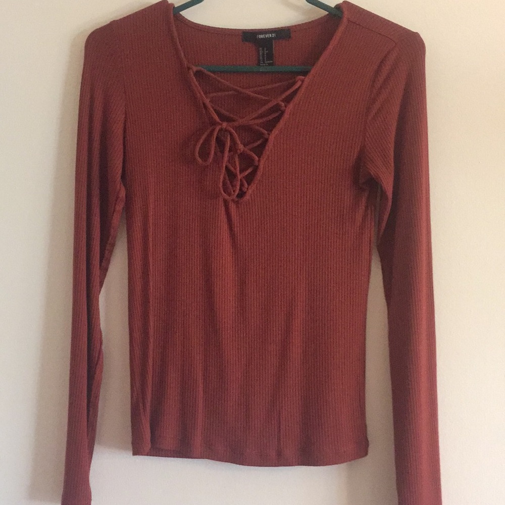 Forever 21 low-rise tie-top, size small